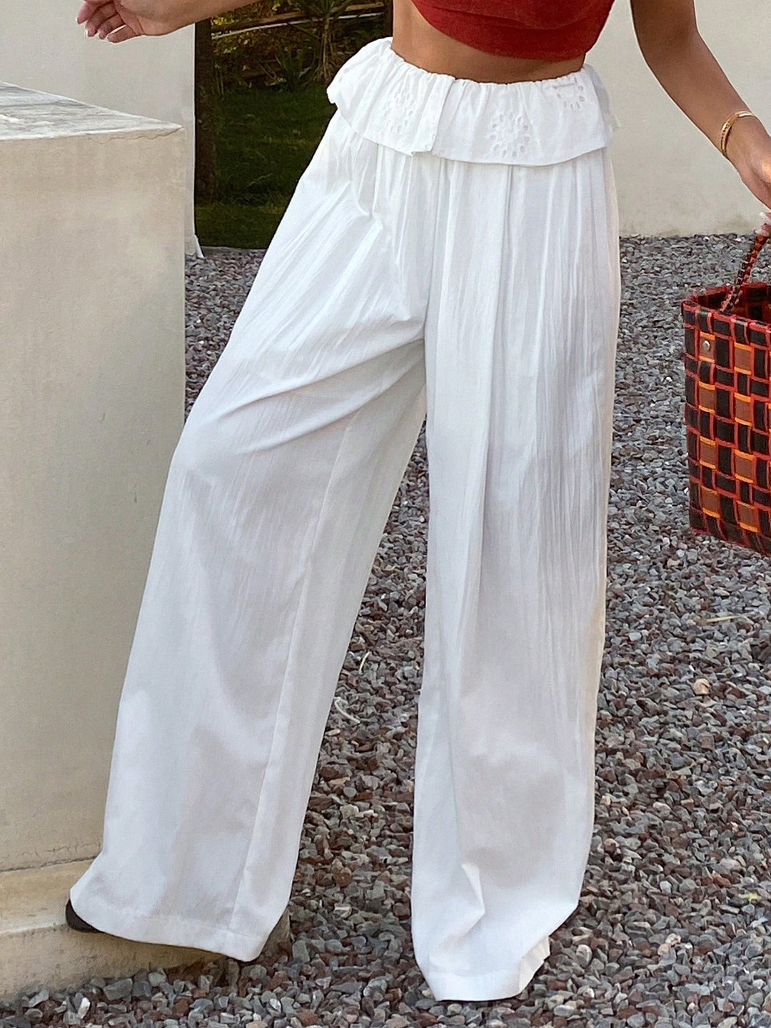 Pantaloni SHEIN, alb