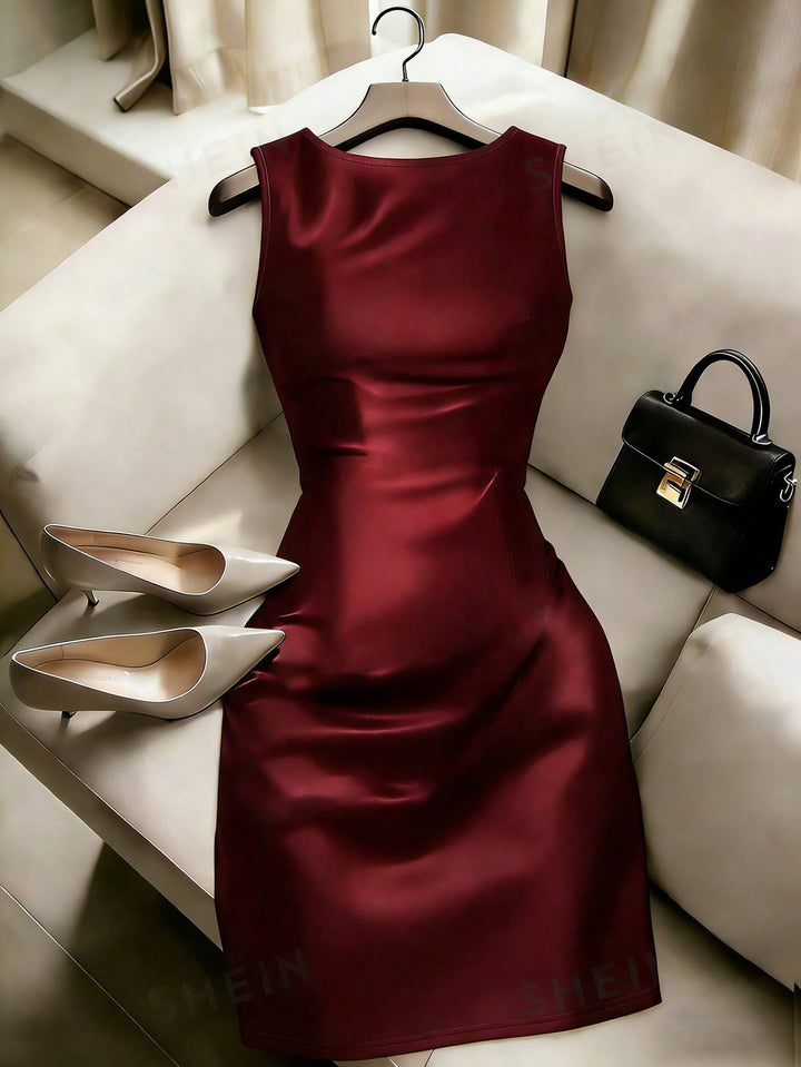Rochie midi SHEIN, vișiniu