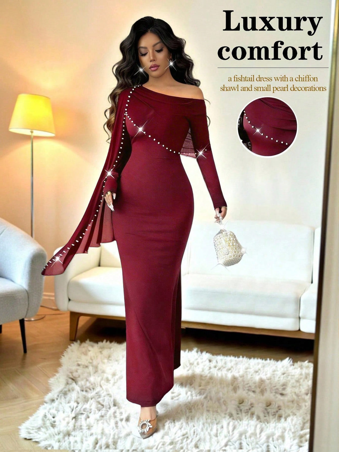 Rochie maxi SHEIN, vișiniu