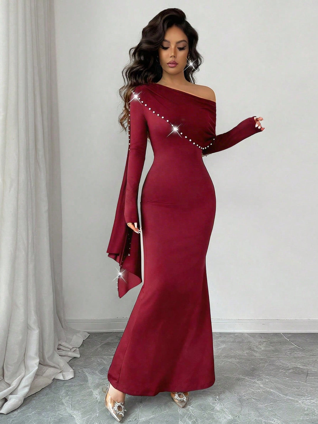 Rochie maxi SHEIN, vișiniu