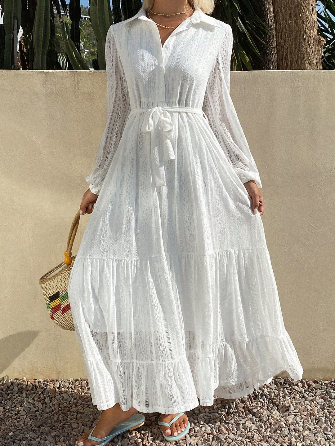Rochie maxi SHEIN, alb
