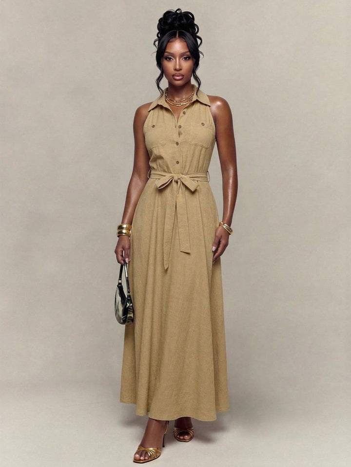 Rochie maxi SHEIN, kaki
