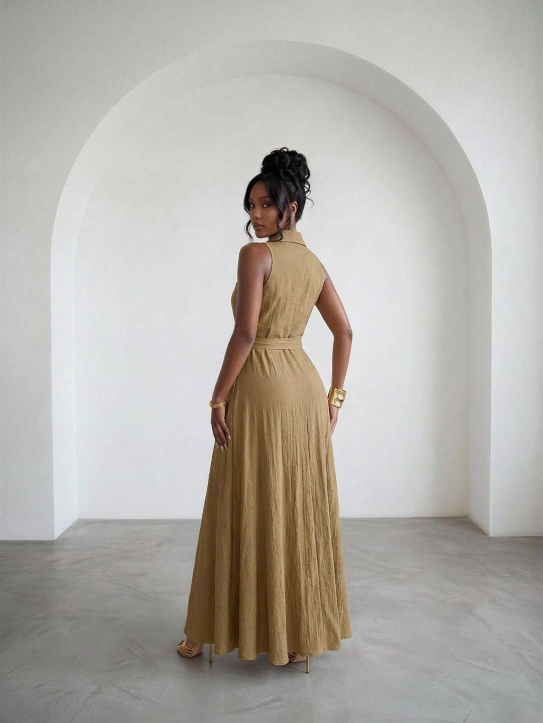 Rochie maxi SHEIN, kaki