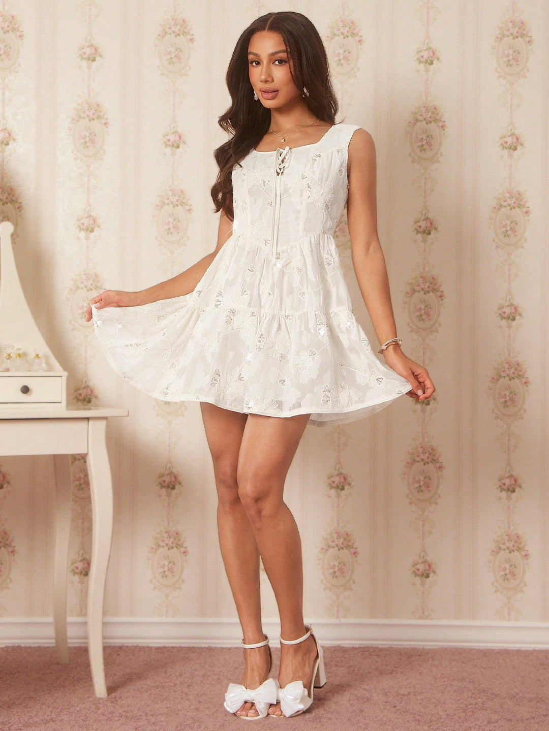 Rochie mini SHEIN, alb
