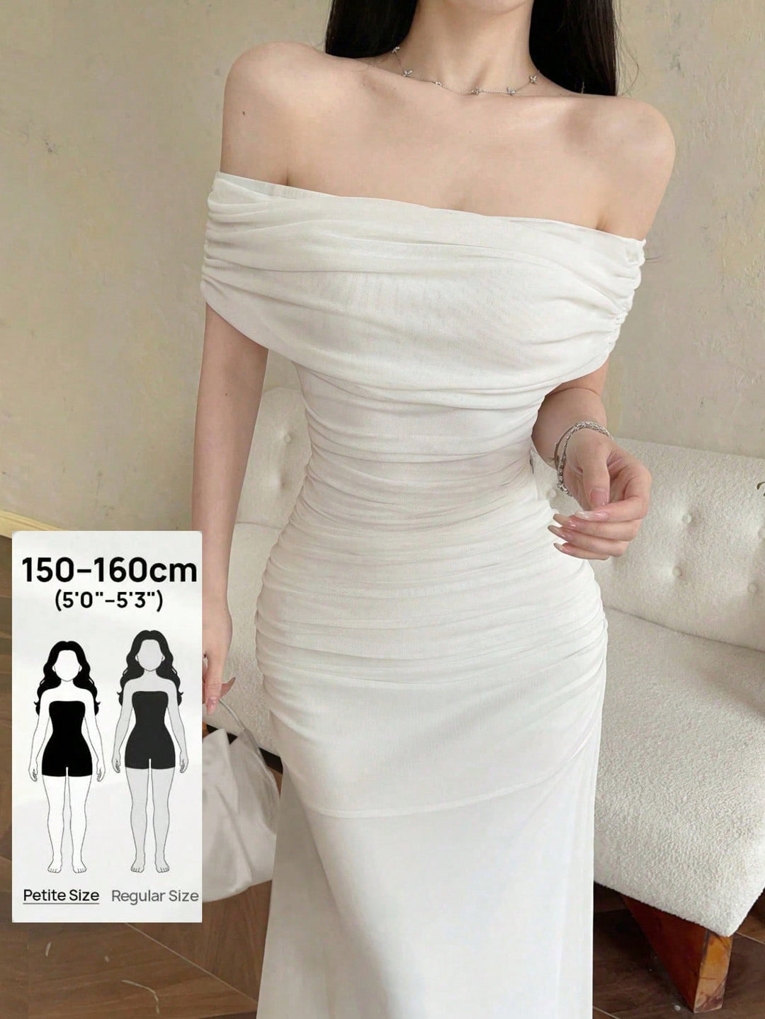 Rochie maxi SHEIN, alb