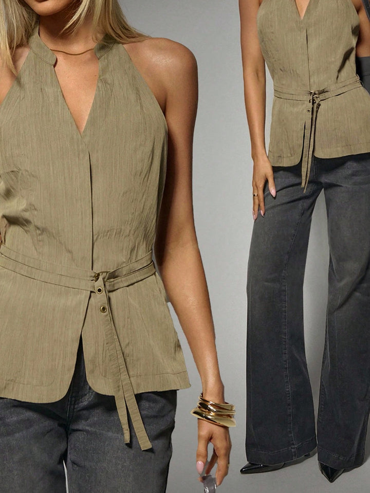 Top SHEIN, kaki