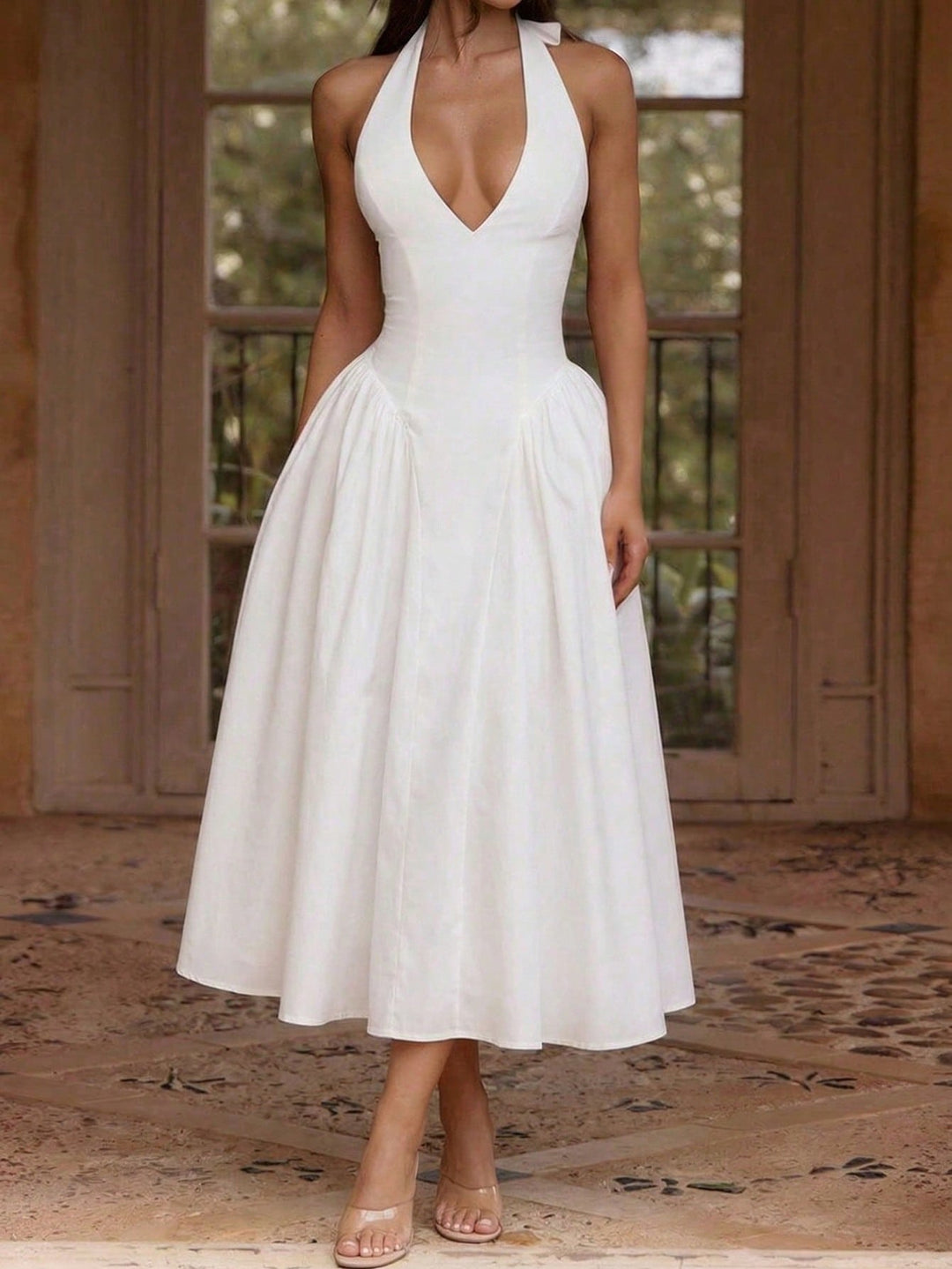 Rochie midi SHEIN, alb
