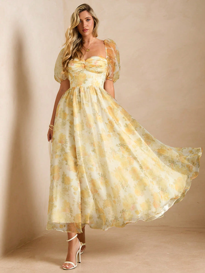 Rochie midi SHEIN, galben