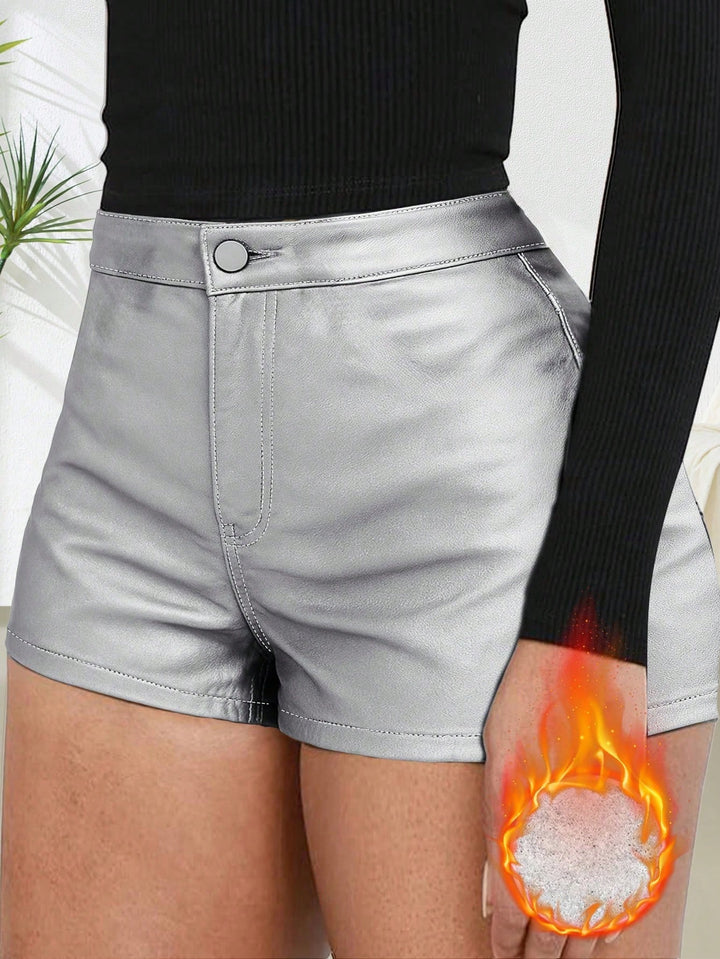 Pantaloni scurți SHEIN, argintiu