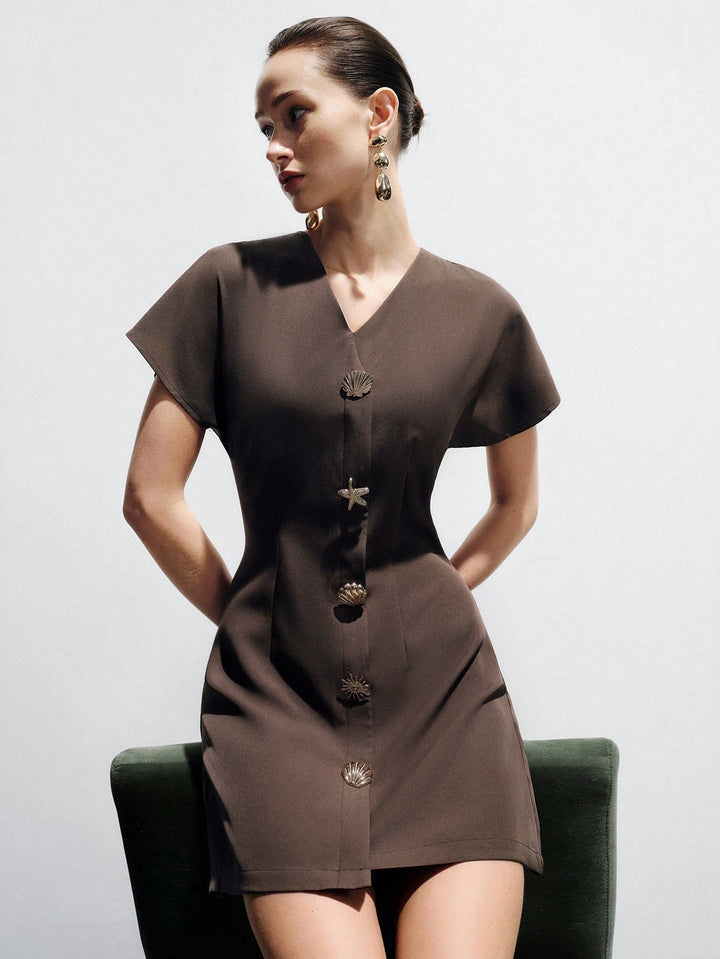 Rochie scurtă SHEIN, maro