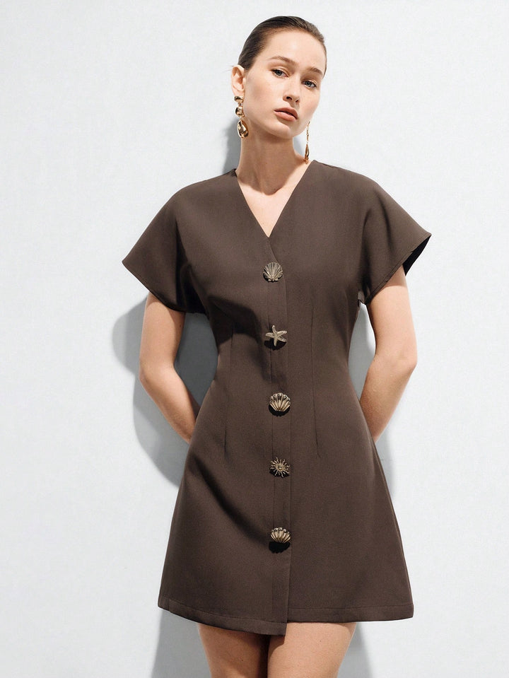Rochie scurtă SHEIN, maro
