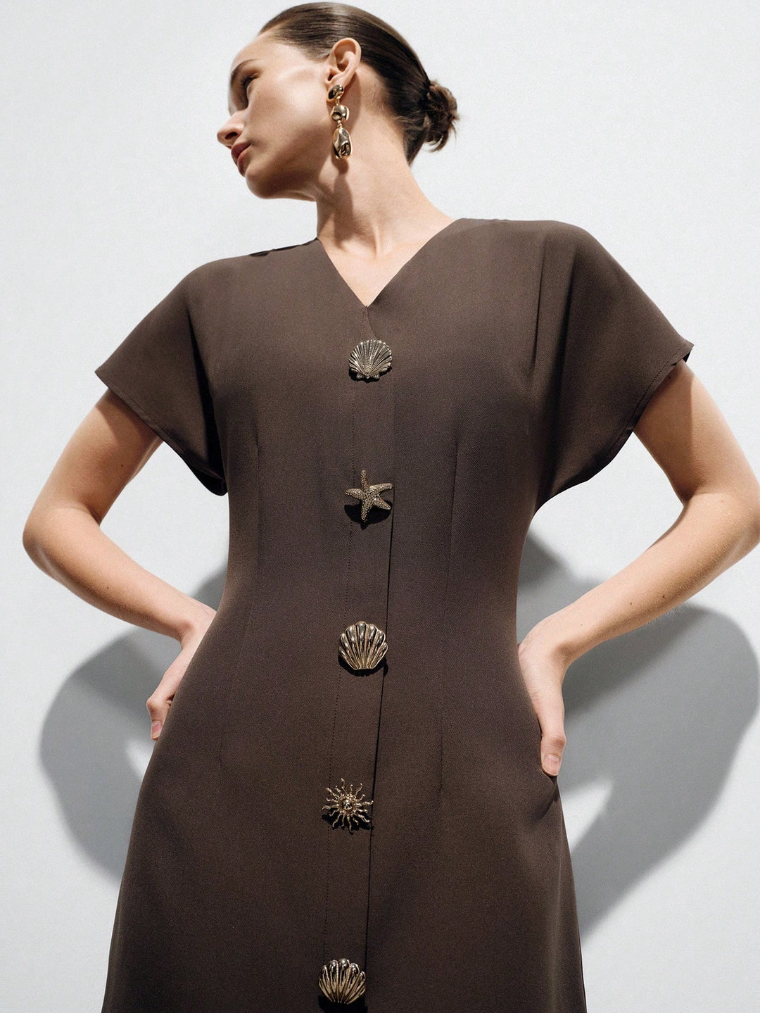 Rochie scurtă SHEIN, maro
