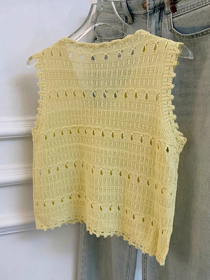Pulover tricotat SHEIN, galben