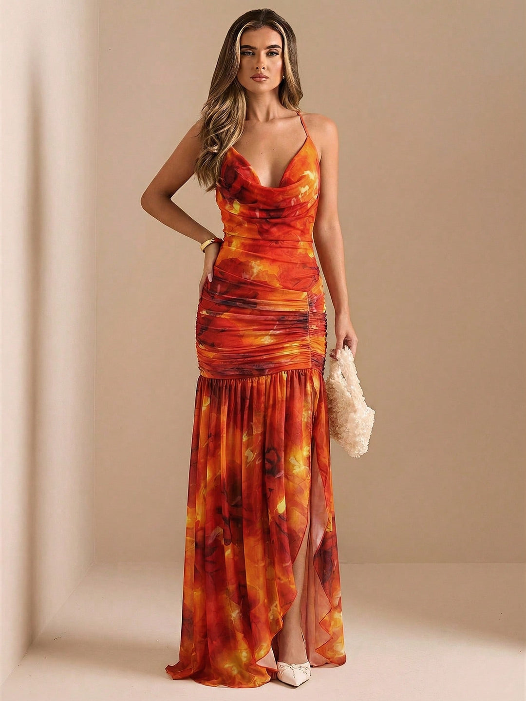 Rochie maxi SHEIN, portocaliu