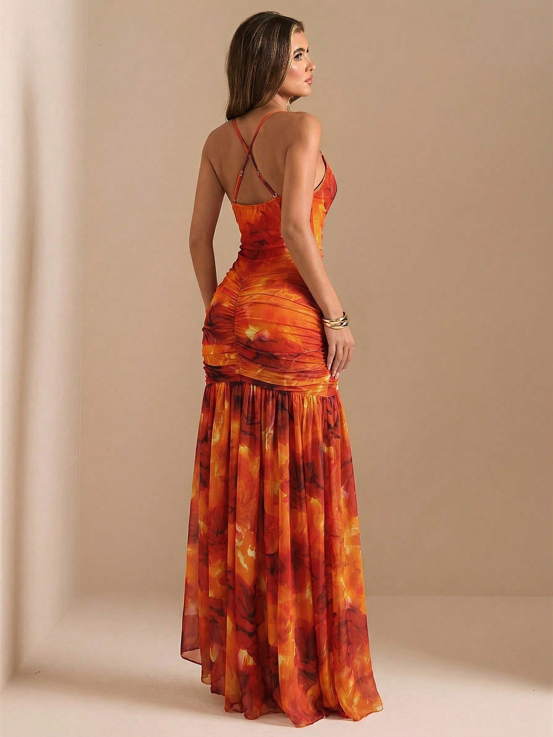 Rochie maxi SHEIN, portocaliu