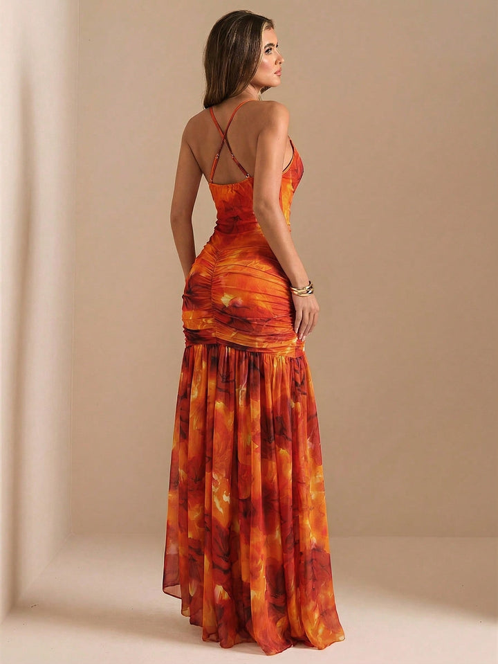 Rochie maxi SHEIN, portocaliu
