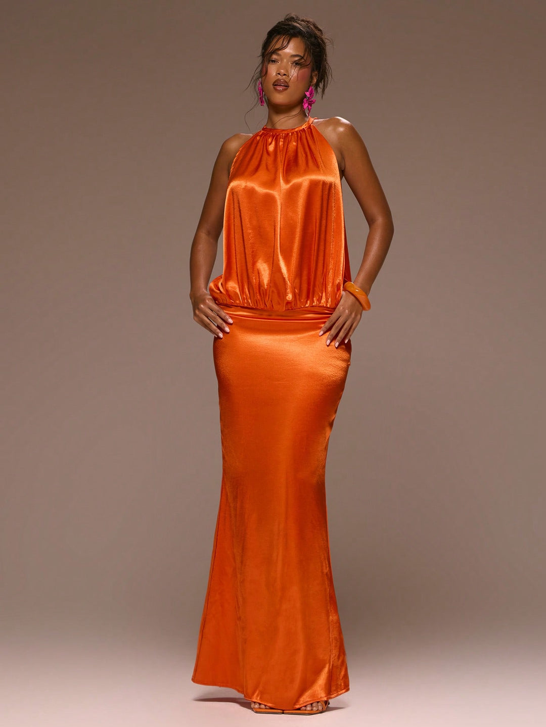Rochie maxi SHEIN, portocaliu