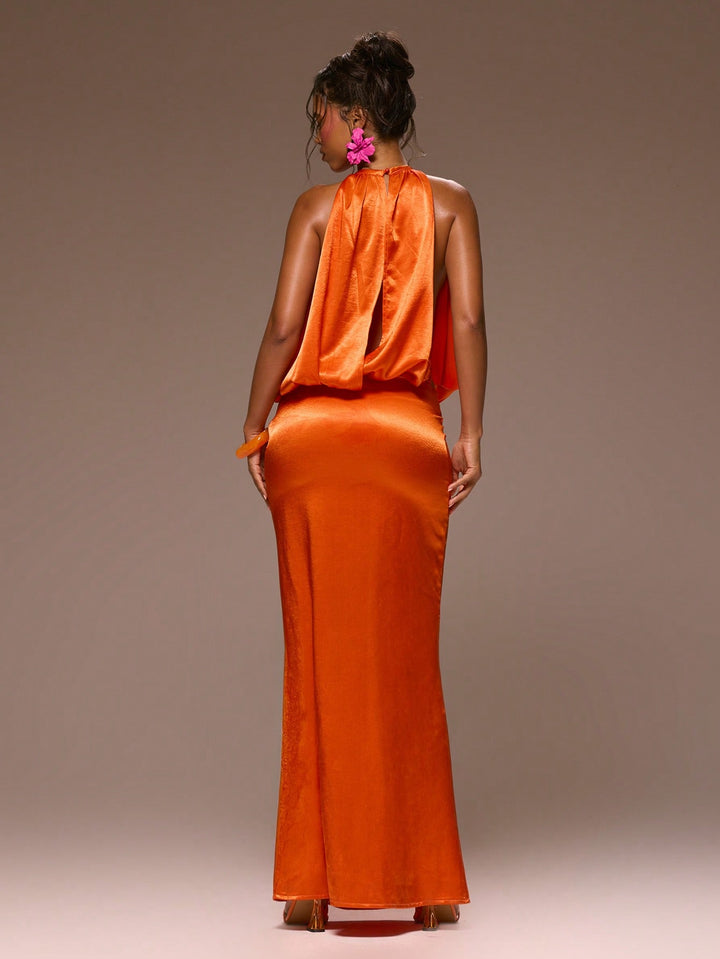 Rochie maxi SHEIN, portocaliu