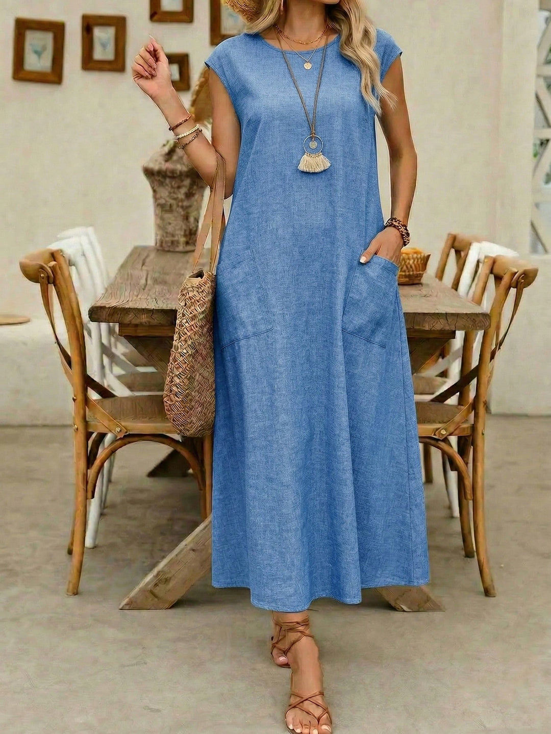 Rochie midi SHEIN, albastru
