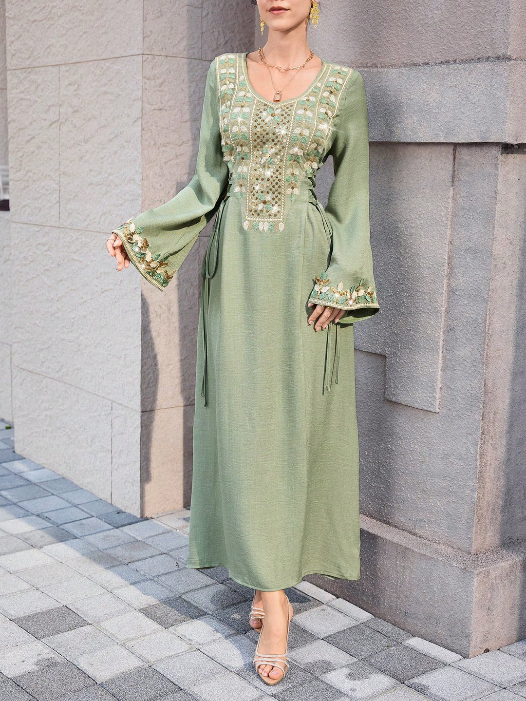 Rochie maxi SHEIN, verde