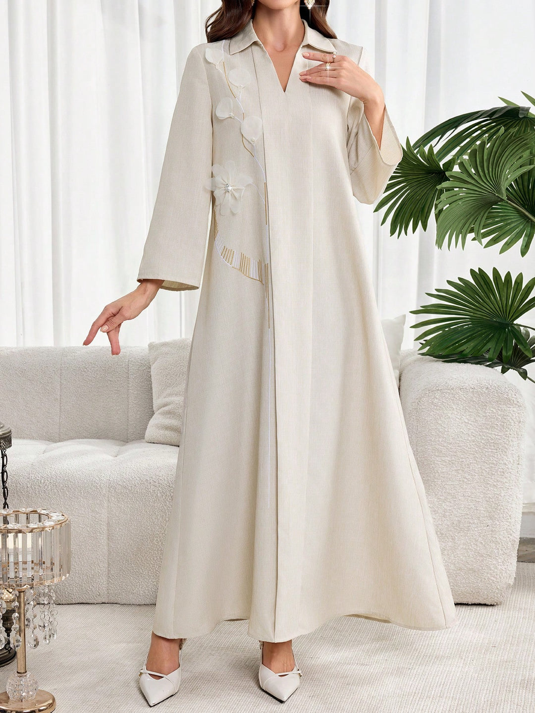 Rochie maxi SHEIN, bej