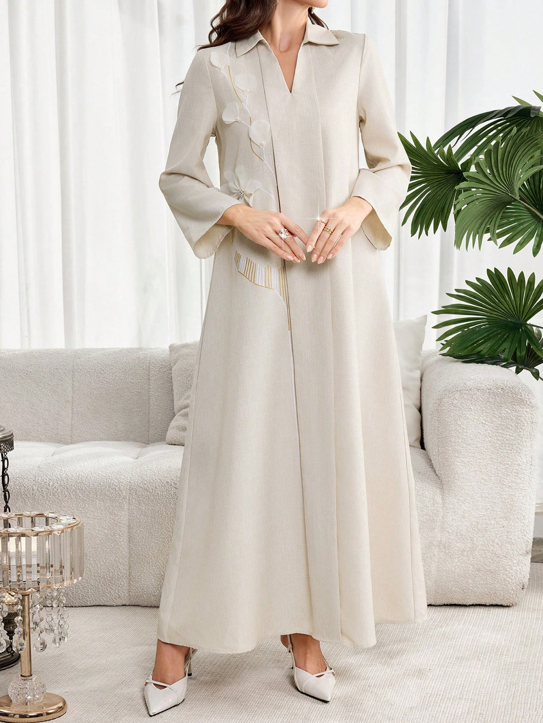 Rochie maxi SHEIN, bej