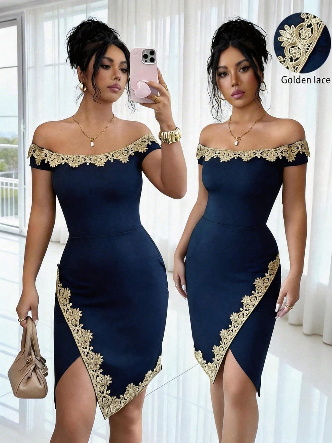 Rochie scurtă SHEIN, albastru