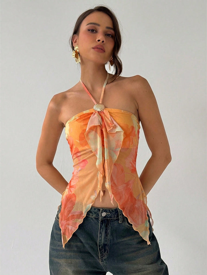 Top SHEIN, portocaliu