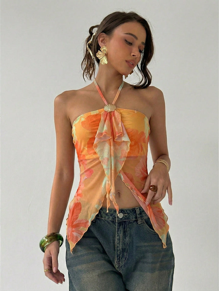 Top SHEIN, portocaliu