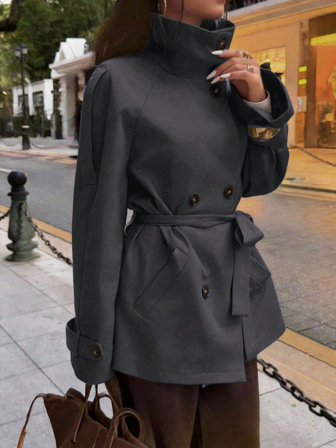 Trench SHEIN, gri
