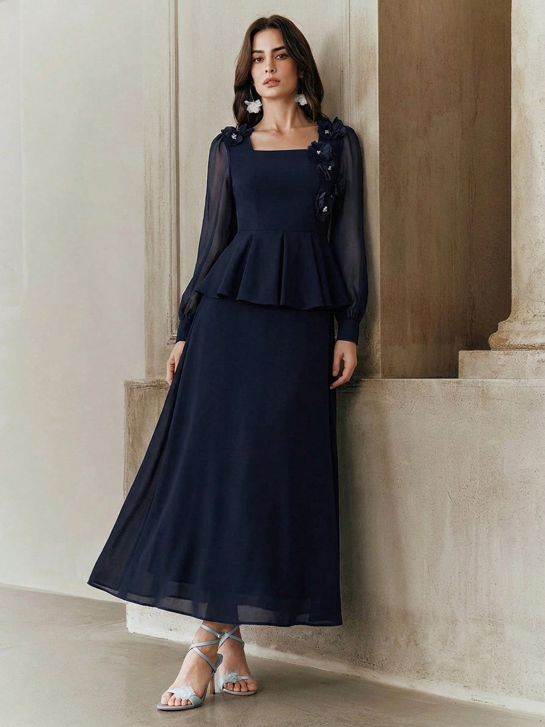 Rochie maxi SHEIN, albastru