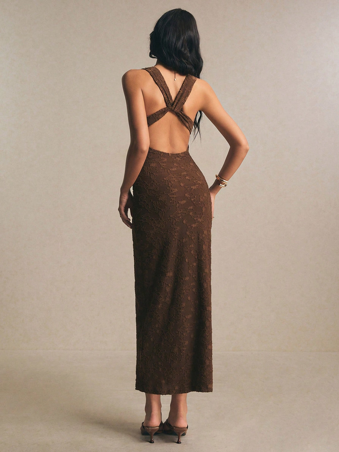Rochie maxi SHEIN, maro