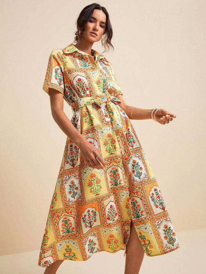 Rochie midi SHEIN, mix culori
