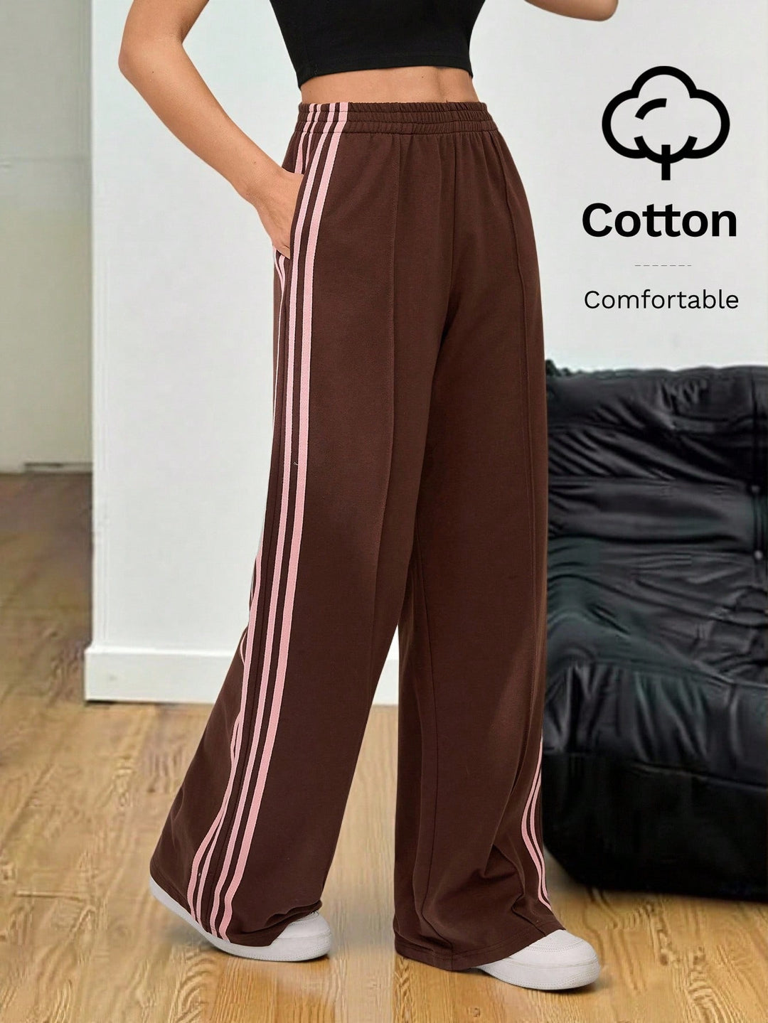 Pantaloni SHEIN, maro