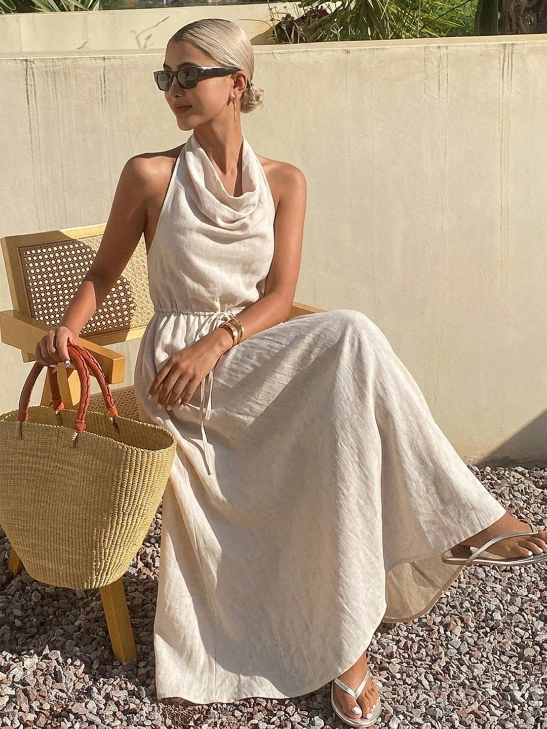 Rochie maxi SHEIN, portocaliu