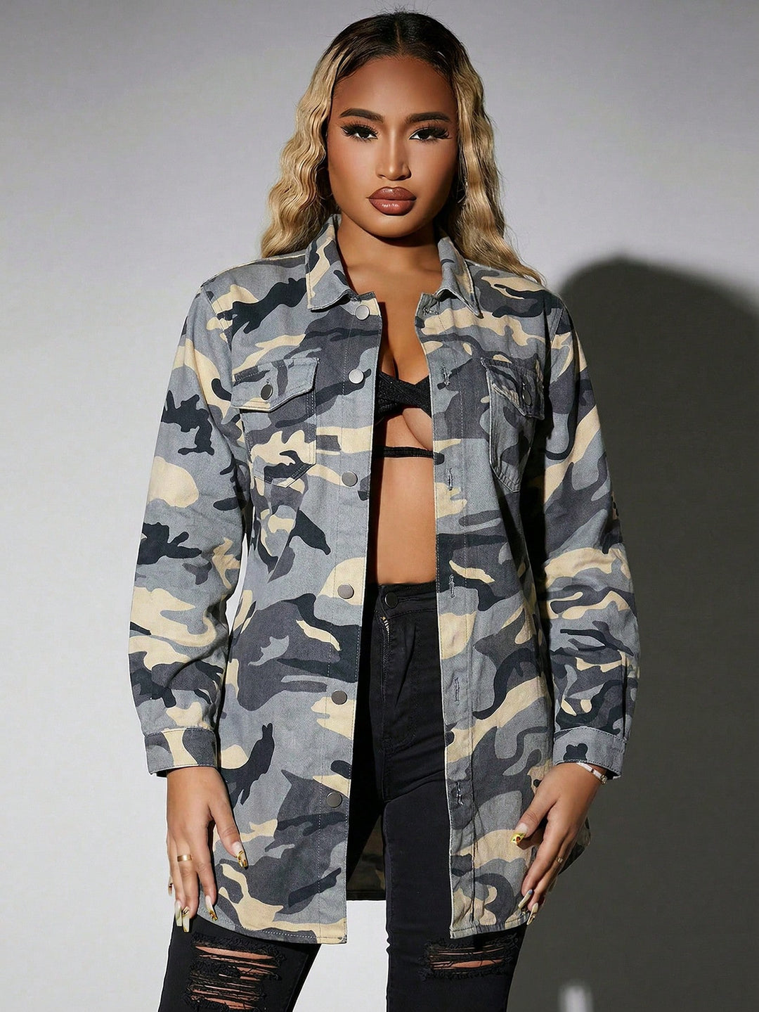Jachetă denim SHEIN, mix culori