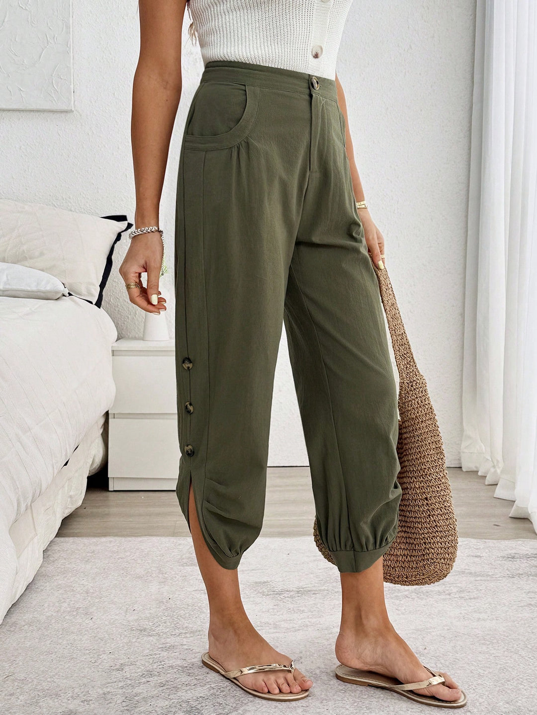 Pantaloni SHEIN, kaki