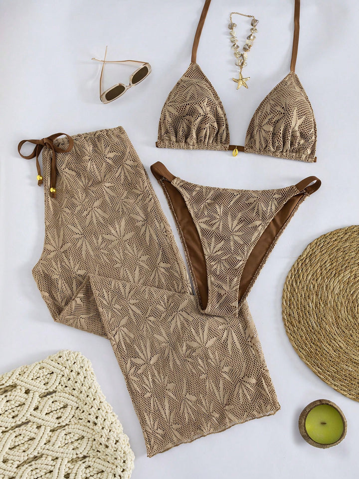 Set bikini de baie SHEIN, maro