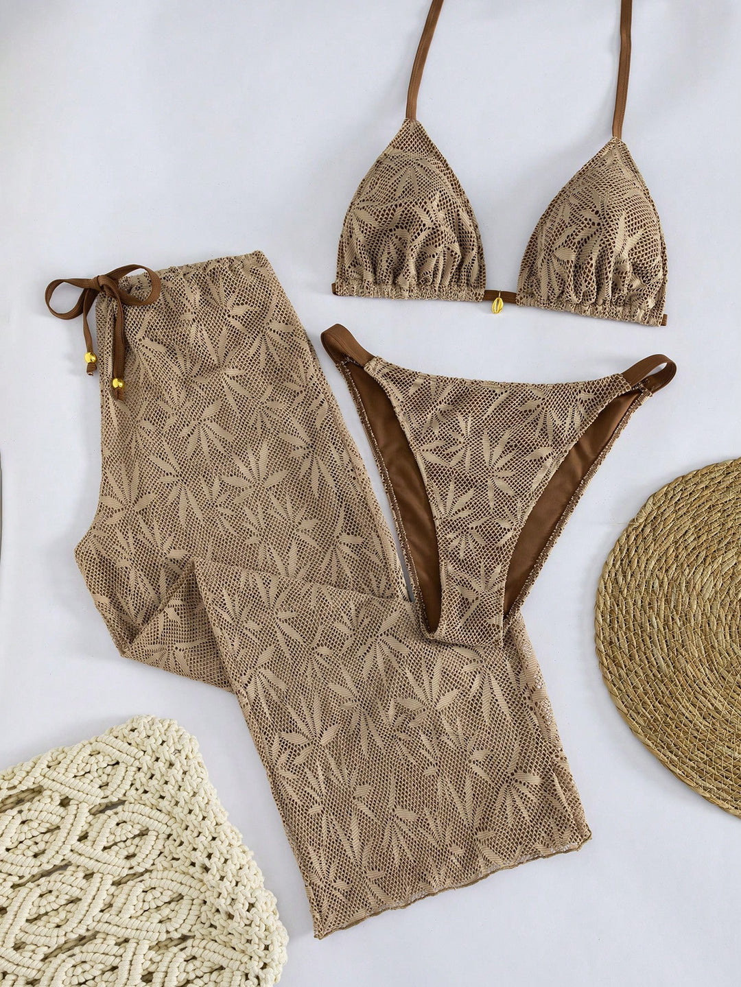 Set bikini de baie SHEIN, maro