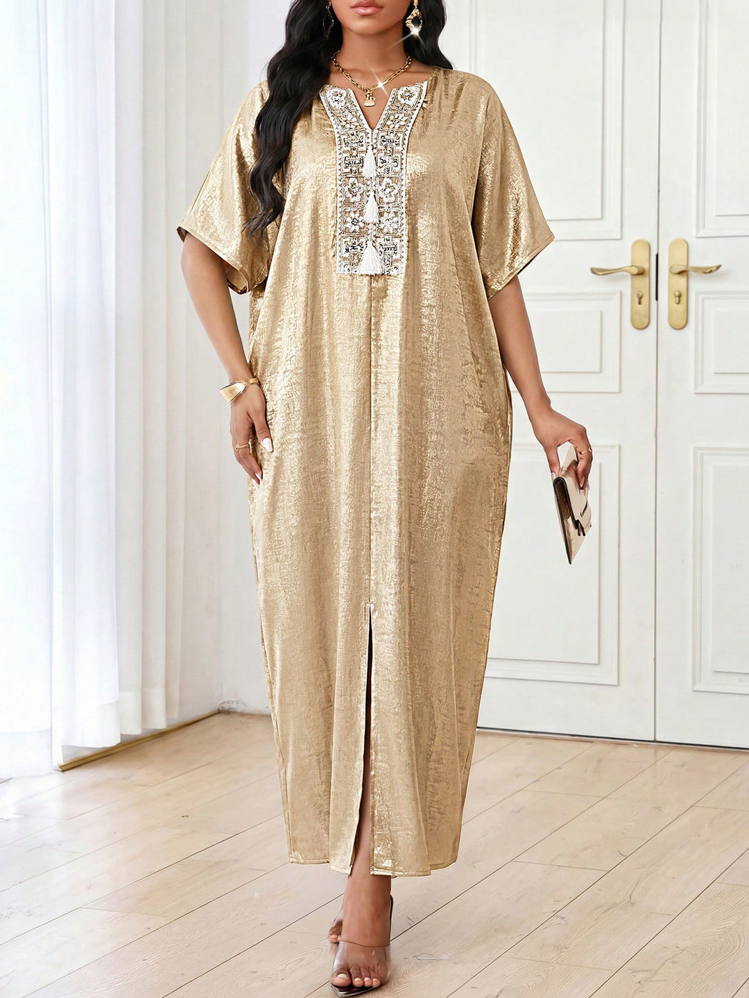 Rochie maxi SHEIN, auriu