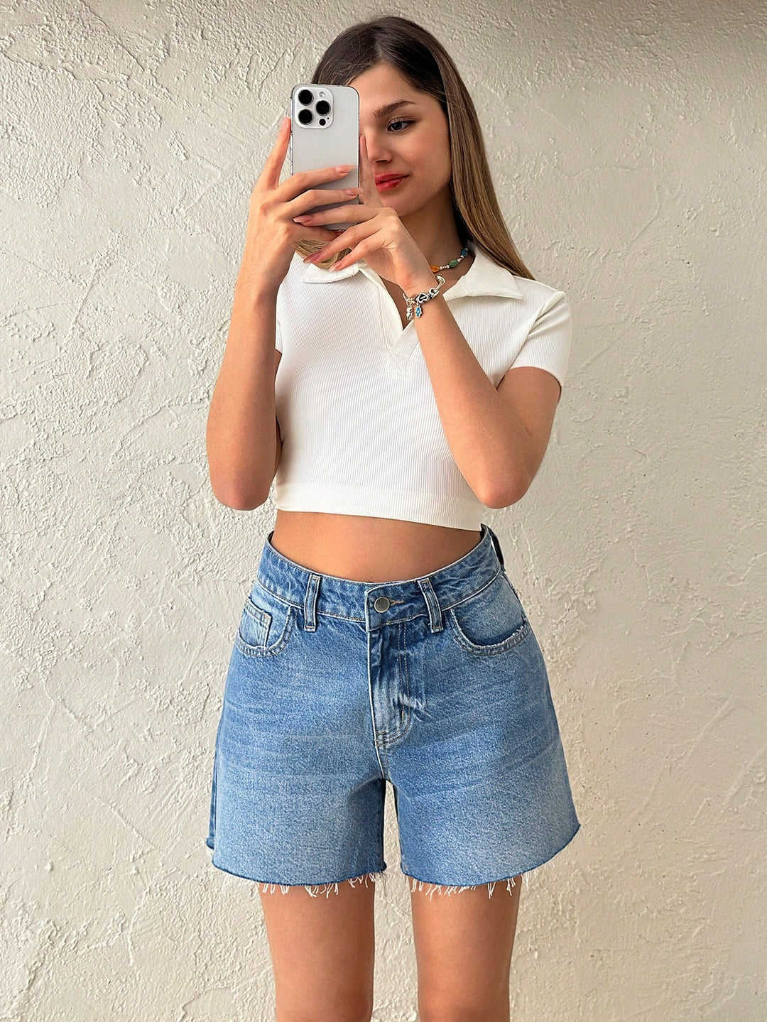 Pantaloni scurți SHEIN, albastru