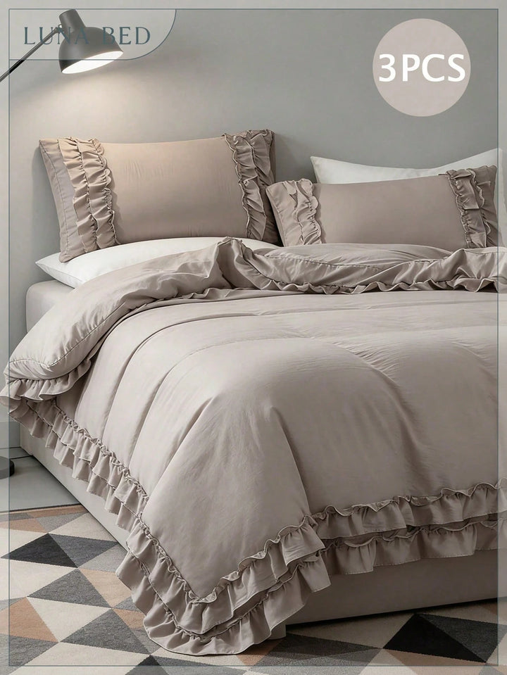 Set de lenjerie de pat SHEIN, bej