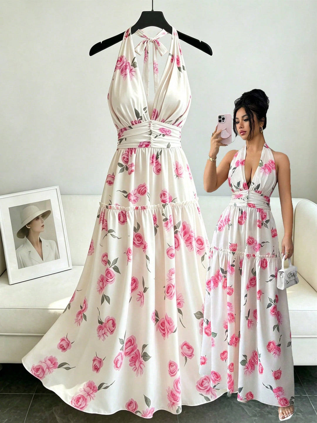 Rochie maxi SHEIN, mix culori