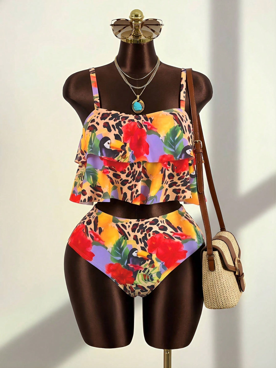 Costum de baie SHEIN, mix culori