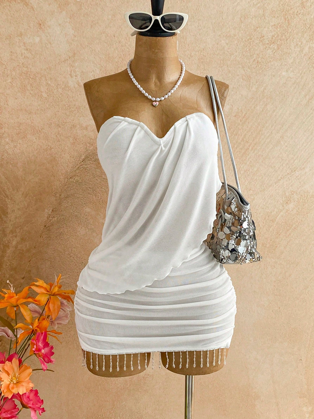 Rochie mini SHEIN, alb