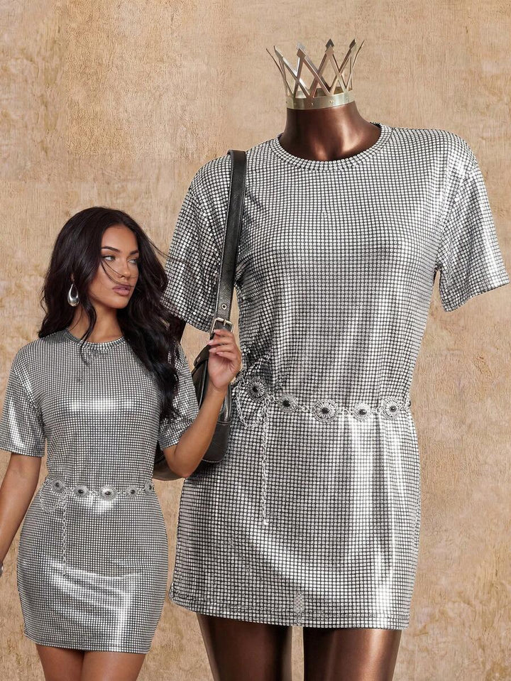 Rochie mini SHEIN, argintiu