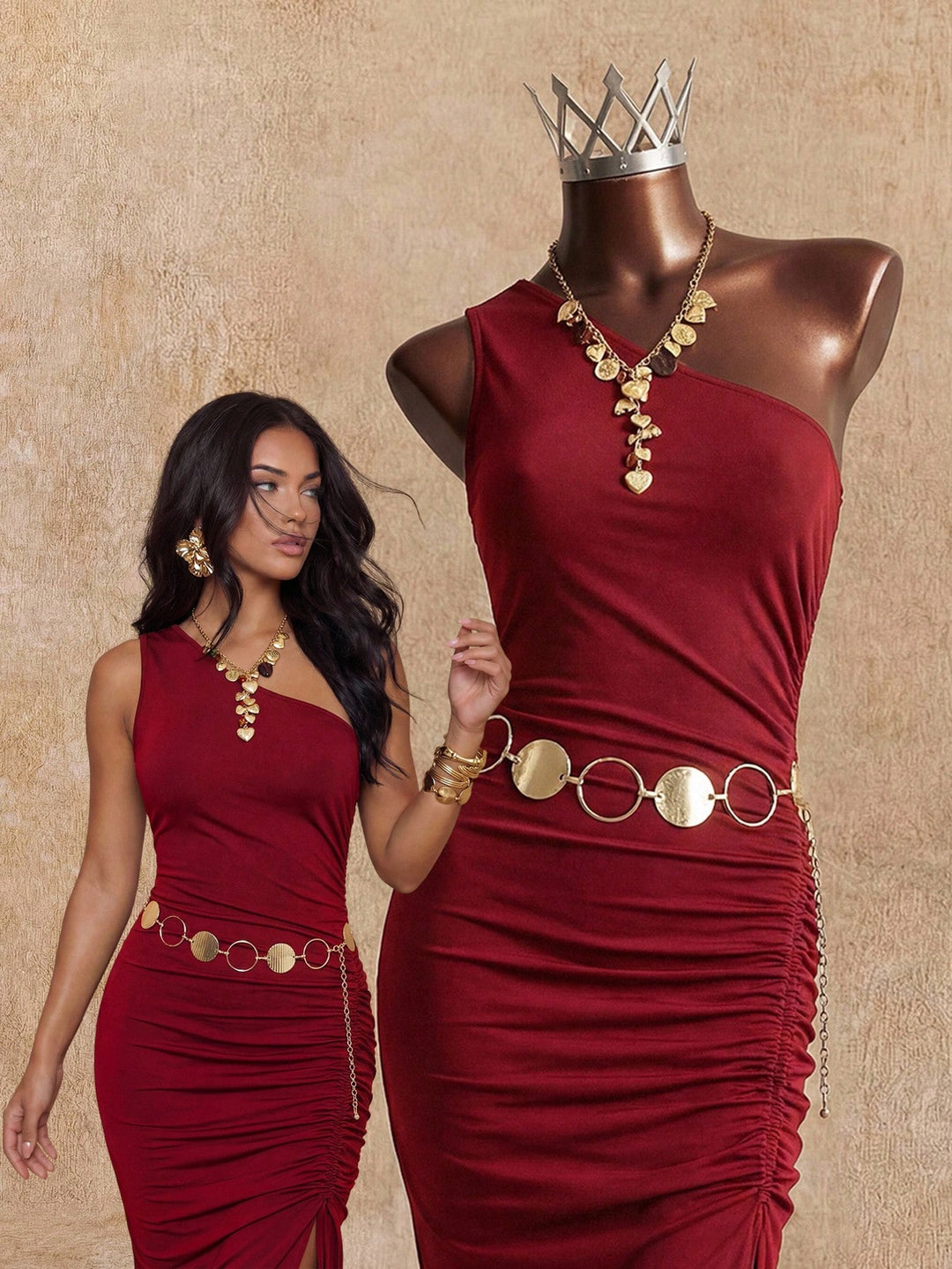 Rochie maxi SHEIN, vișiniu