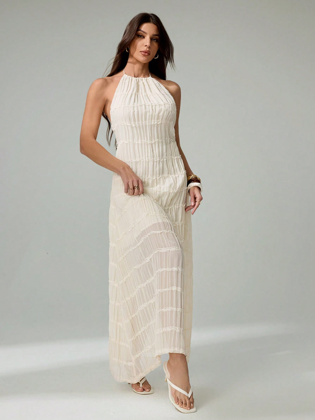 Rochie maxi SHEIN, alb