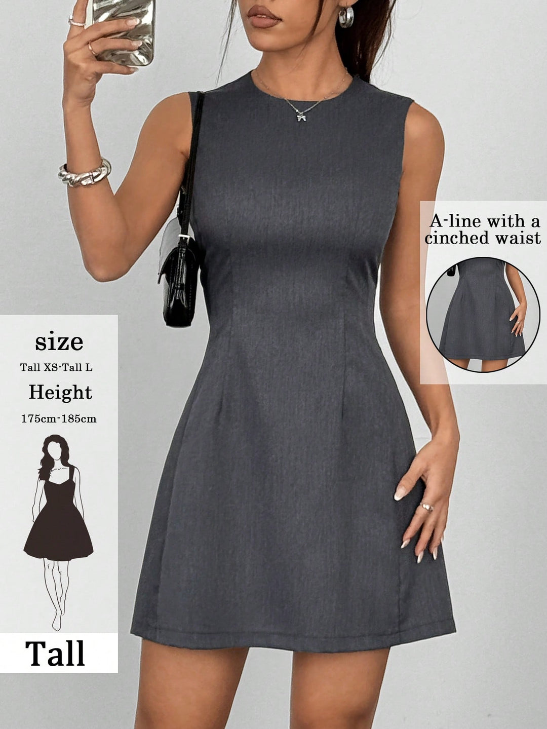 Rochie scurtă SHEIN, gri