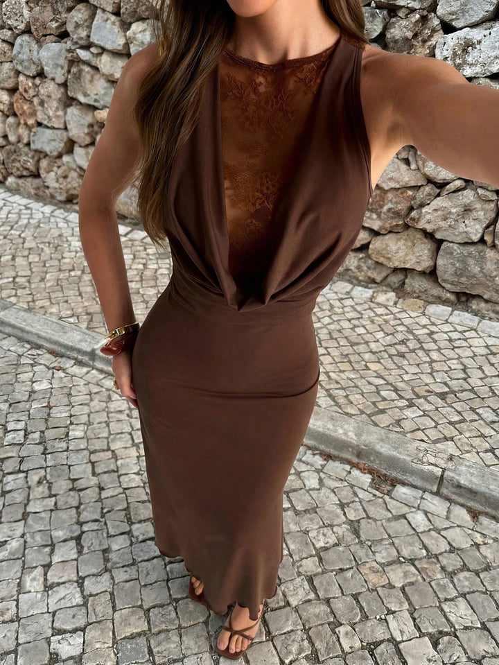 Rochie maxi SHEIN, maro